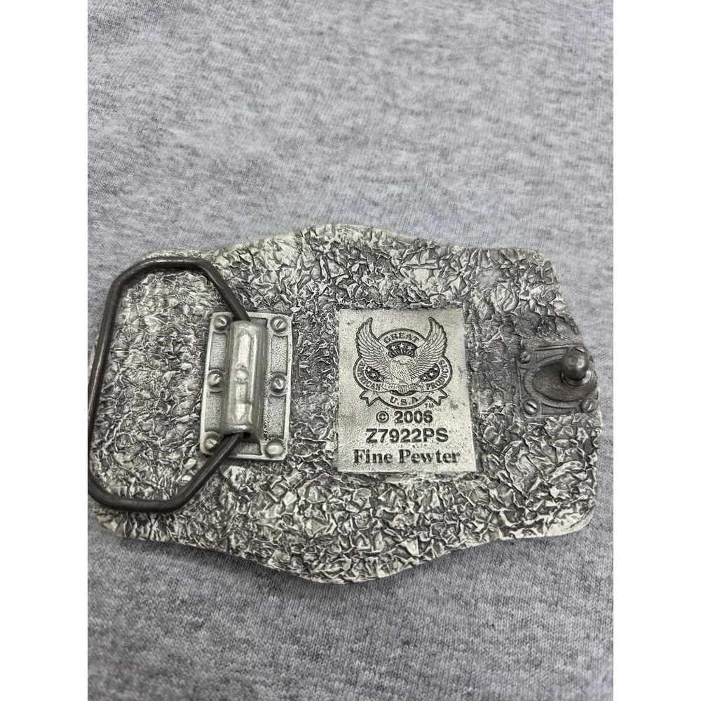 Fine Pewter Three Cross Floral Religious Belt Buckle